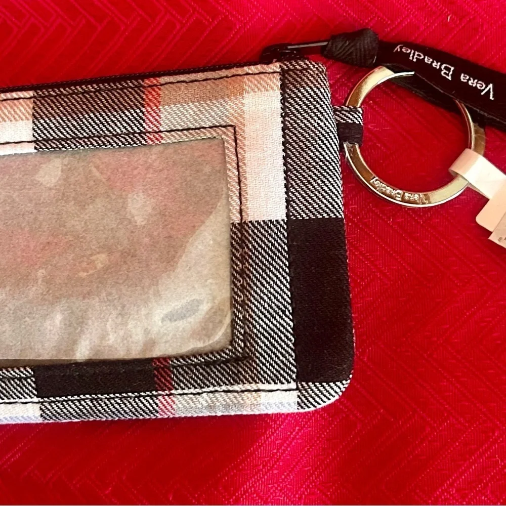 NWT Vera Bradley Perfectly Plaid Reindeer Zip ID Case